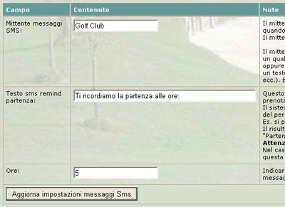 impostazioni sms